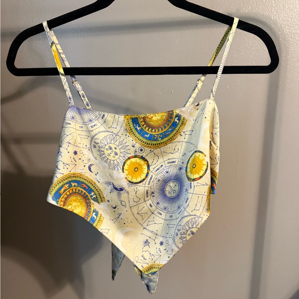 Astrological Print Handkerchief Top